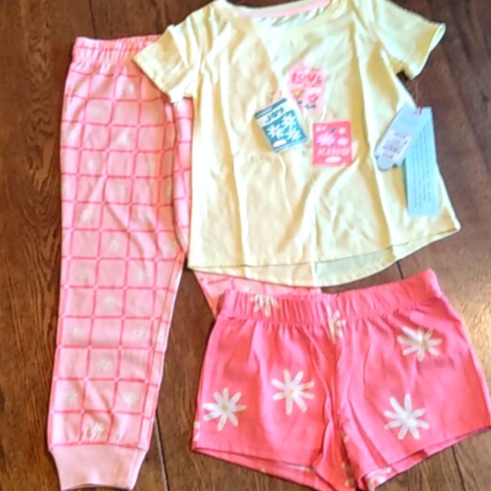 new girls 3 pc summer pjs